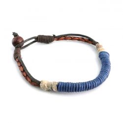 amigaz gevlochten bruin leren armband 0 112