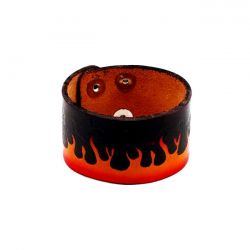 amigaz relief stijgend vuur leren band armband 0 515