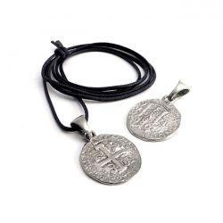 amigaz zwart lederen choker met keltische munt 0 444