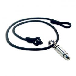 amigaz zwart lederen choker met kogel 0 572