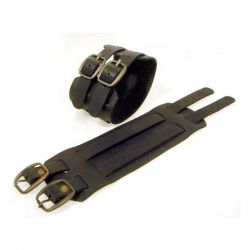 amigaz zwarte gesp leren manchet armband 0 724