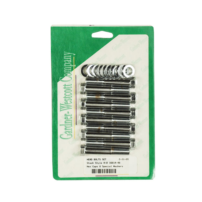 head bolt kit hex chrome stock style 0 597105