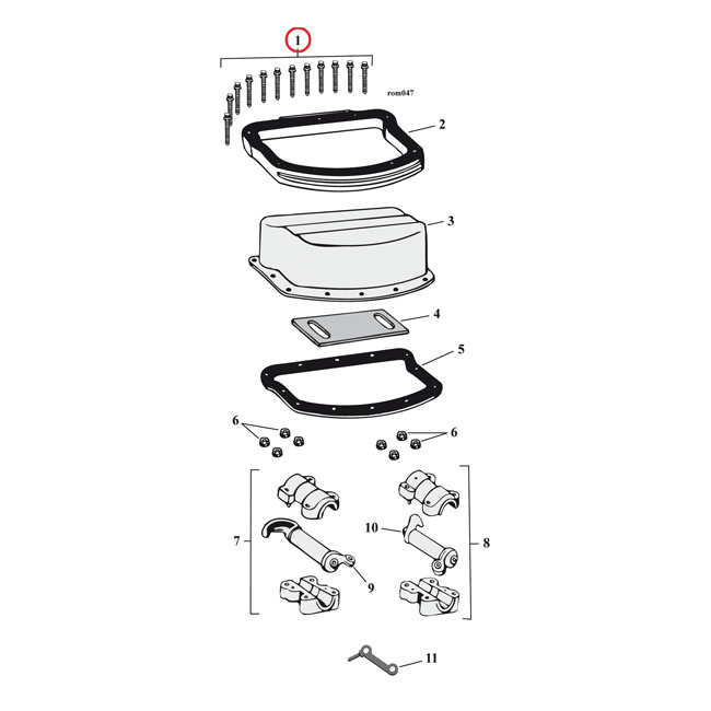 gw panhead rocker cover screw kit ss allen lang 0 307729