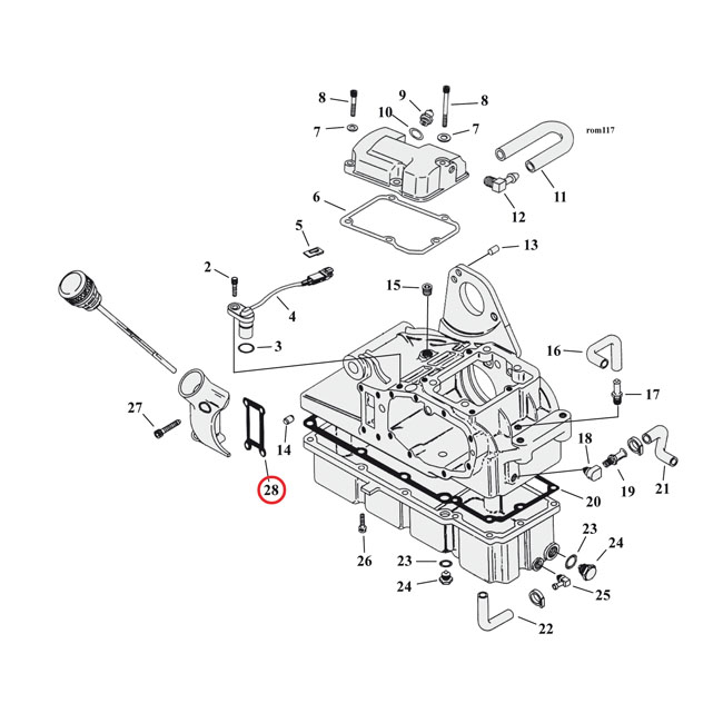komeet transmissie olie tank vulpijp pakking 0 033165