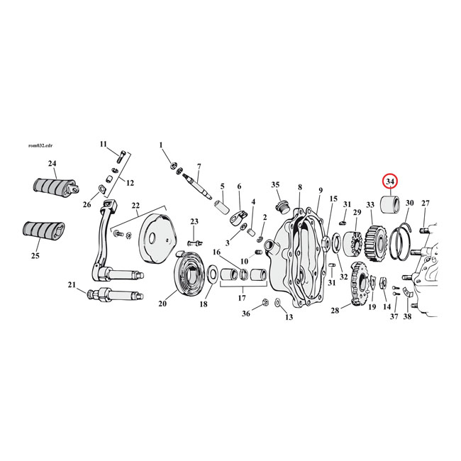 bushing kickstart versnelling 0 563109