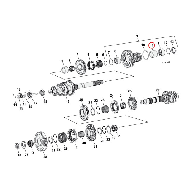 spacer 6th gear lager 0 505129