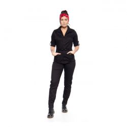 queen kerosin western overall zwart gespoeld wash 0 8555
